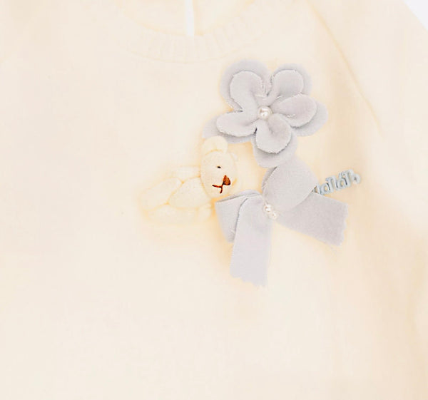 Nanan Baby Girl Sweatshirt Flower & Bear Decoration