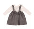 LE BEBE' Baby Girl Grey Tartan Dress With Logo & Bows