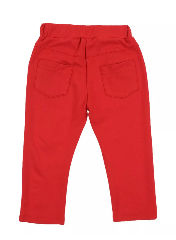 SILVIAN HEACH Girls Red Skinny Trousers With Bows And Logo
