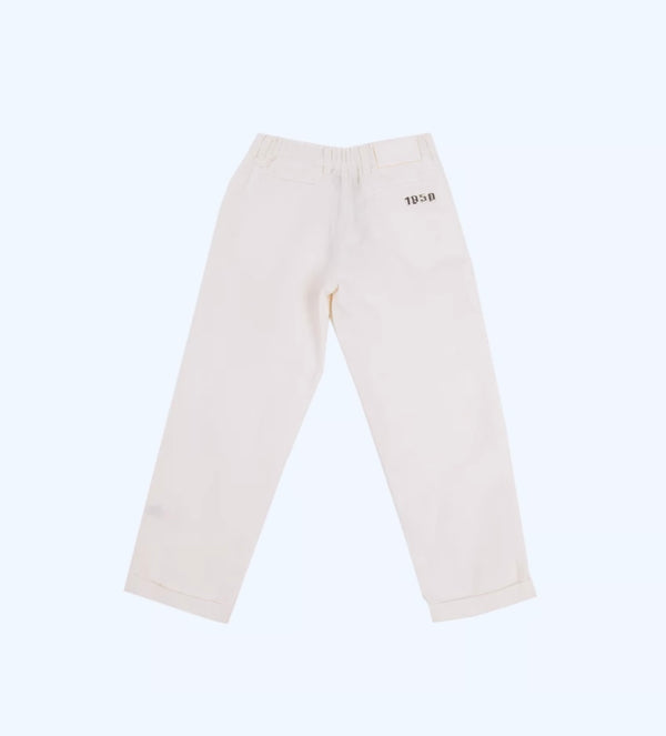 I PINCO PALLINO Ivory Linen Blend Trousers With Logo