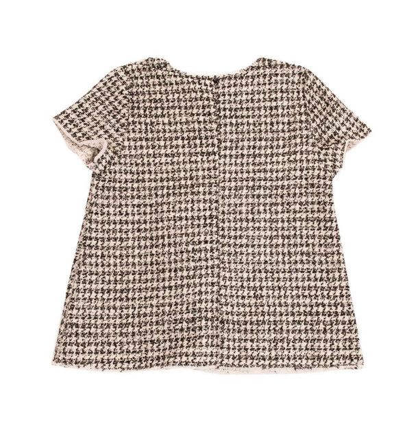 PINKO up Girls Tweed Top With Front Ruffle Trim