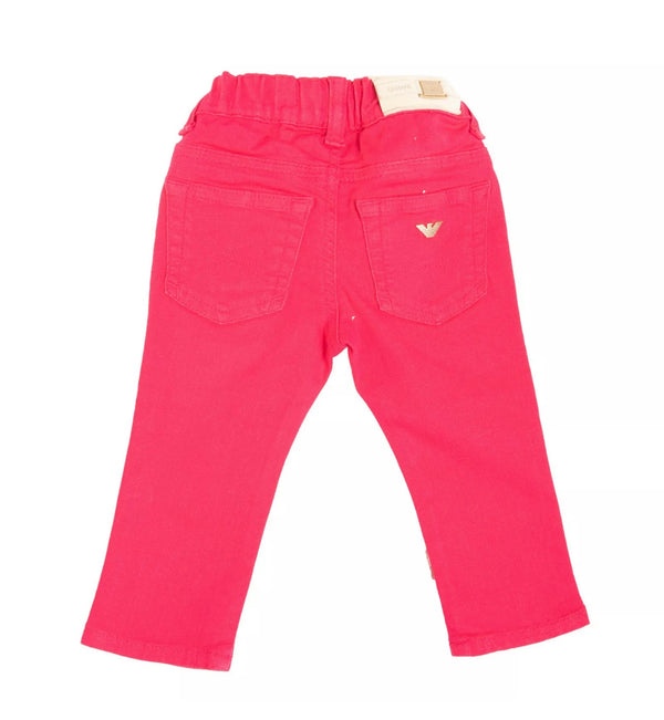 ARMANI BABY Girl Pink Jeans With Logo