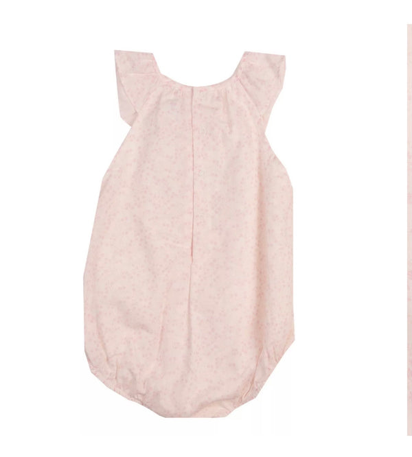 LARANJINHA Baby Girl Romper With Floral Pattern & Pockets
