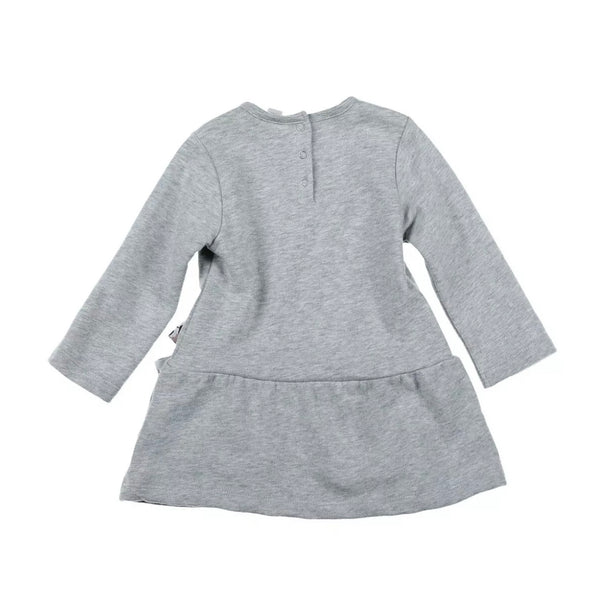 ESPRIT Girls Grey Dress With Front Bow Detail 100% Cotton