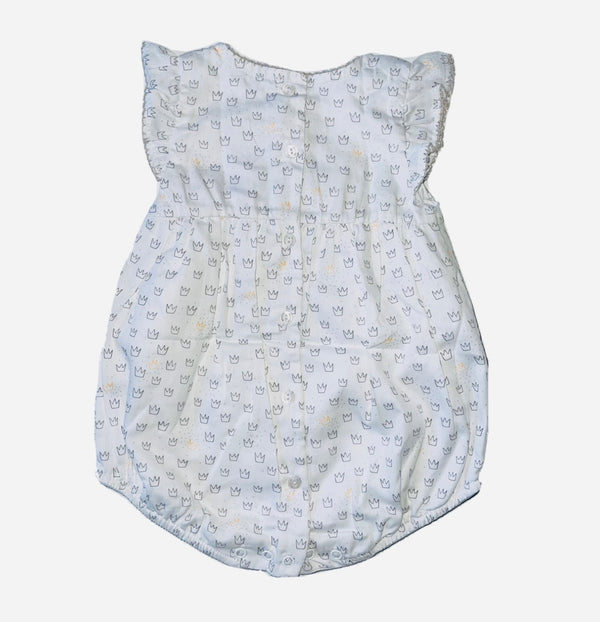 ABSORBA Baby Girls Romper With Crown Pattern And Front Bow