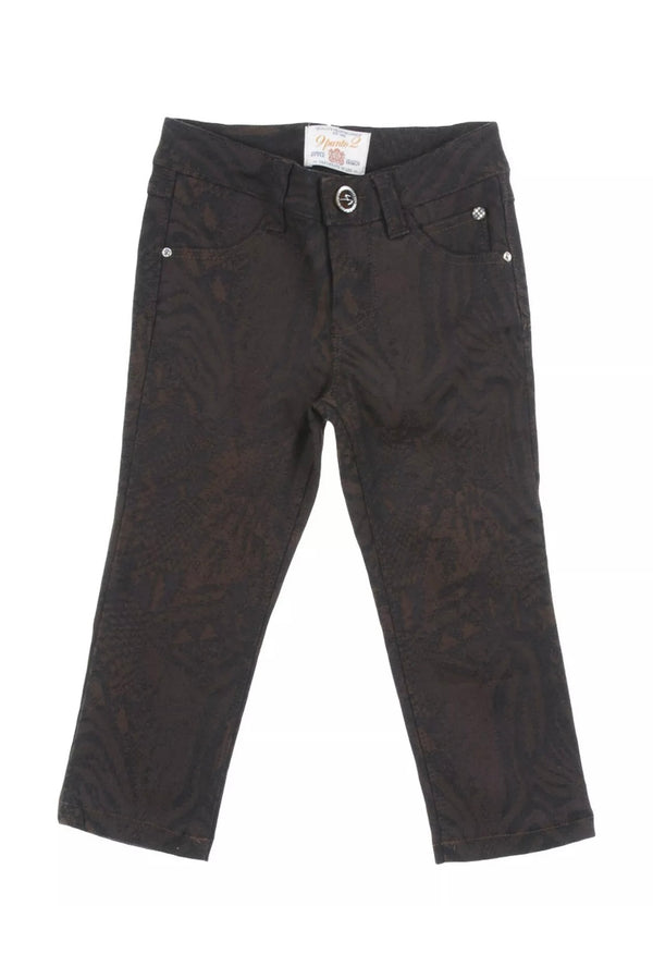 9.2 By CARLO CHIONNA Girls Brown Patterned Jeans