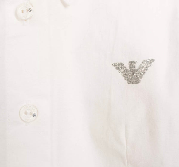 ARMANI JUNIOR White Shirt With Front Logo