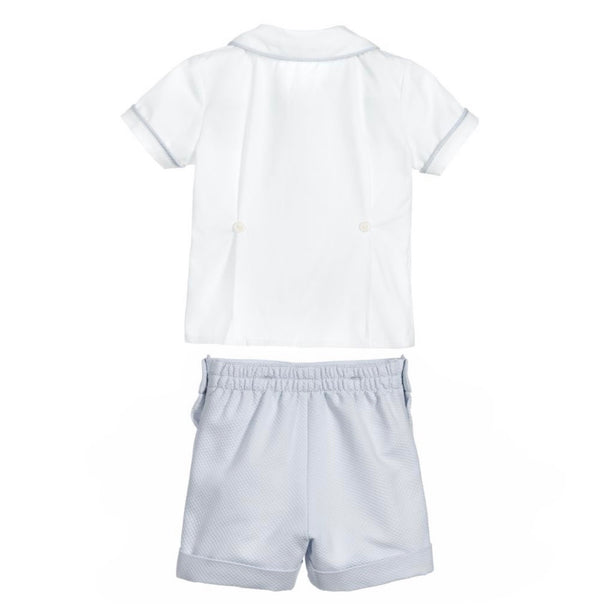 ANCAR Baby Boys Grey And White Buster Suit 2 Pieces Set