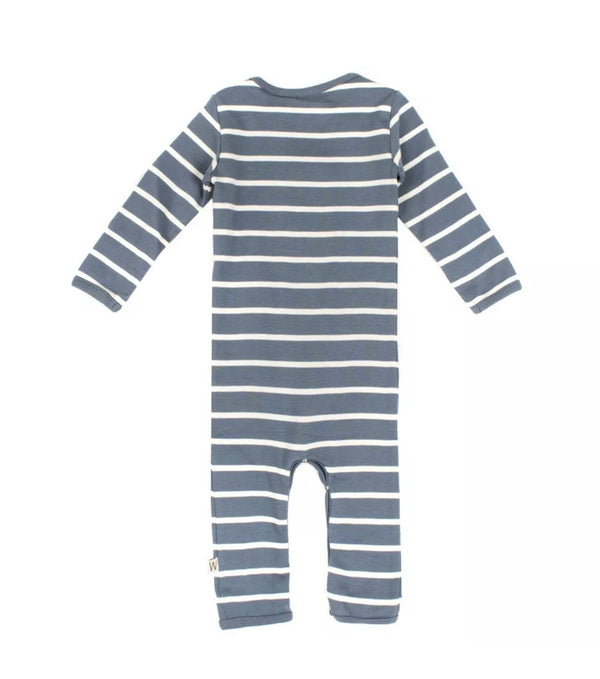 WHEAT Blue & White Stripped Babygrow 100% Organic Cotton