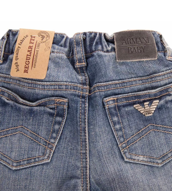 ARMANI Baby Jeans With Faded Effect And Logo
