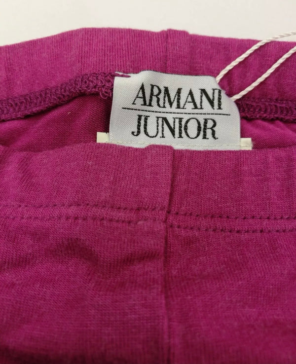 ARMANI JUNIOR Girls Purple/ Pink  Leggings With Sparkly Logo