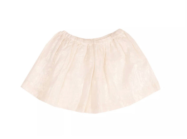 IL GUFO Girls Gold Linen Skirt With Front Lame Bow