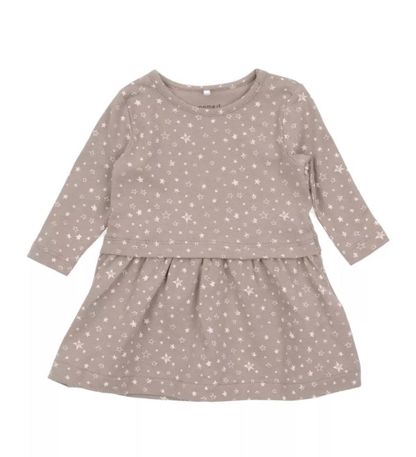 NAME IT Baby Girl Organic Cotton Dress With Stars Pattern