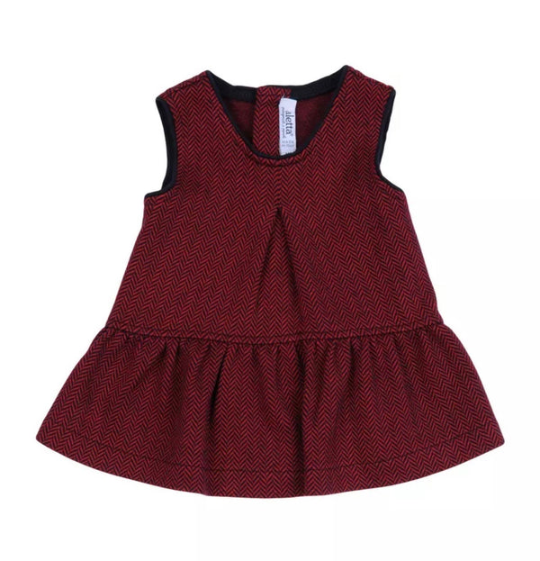 ALETTA Girls Red & Black Sarafan Dress Made in Italy