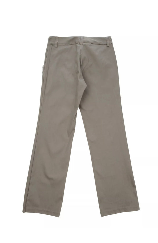 TWIN-SET Girls Gabardine Grey Trousers With Front Logo