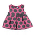 ALETTA Girls Pink Dress With Grey Polka Dots & Bow Detail