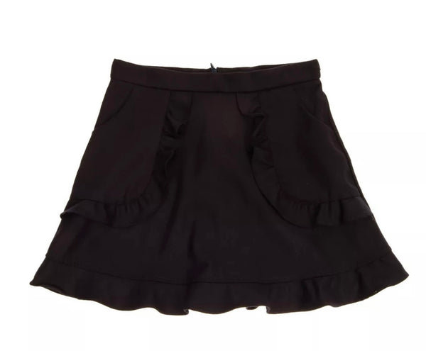 ALETTA Couture Girls Navy Skirt Wool Blend With Ruffle Detail