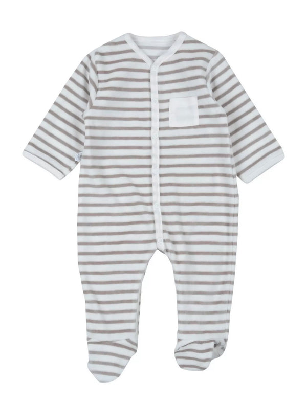 ABSORBA Baby Stripped Chenille Babygrow With Pocket