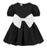 THE TINY UNIVERSE Girls Black & White Cotton Dress With Bow
