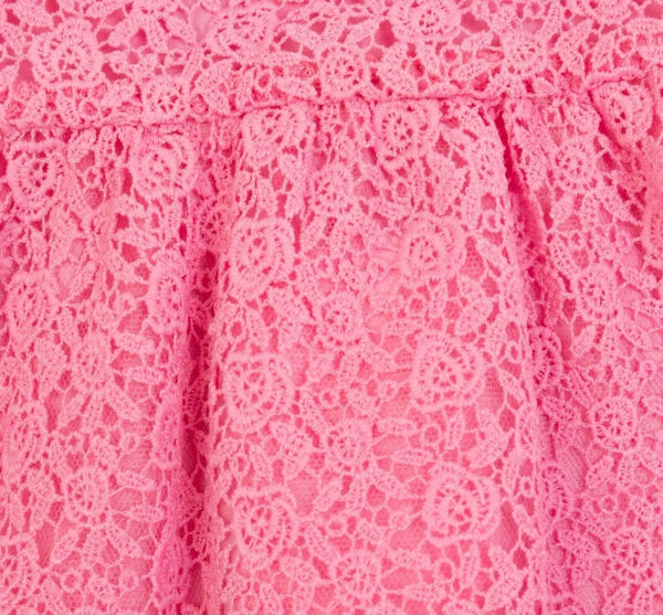 FUN & FUN Girls Pink Lace Dress With Floral Pattern