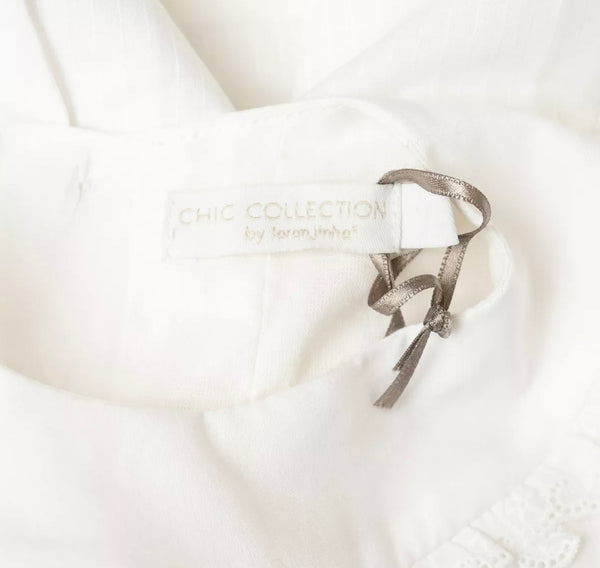 CHIC COLLECTION by LARANJINHA Girls White Dress With Bows