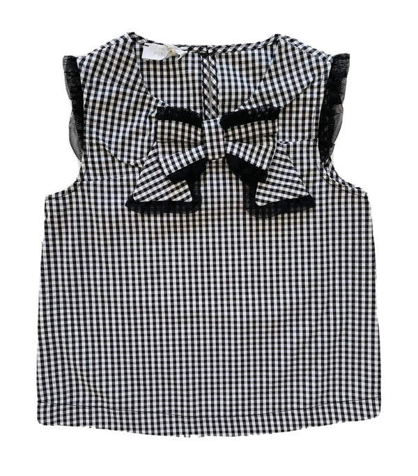 PINKO Girls Black & White Top With Front Bow