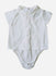 LARANJINHA Baby White Two Tone Collared Body Shirt