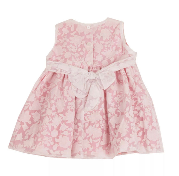 ALICE PI. Girls Light Pink Girls Floral Belted Dress With Bow