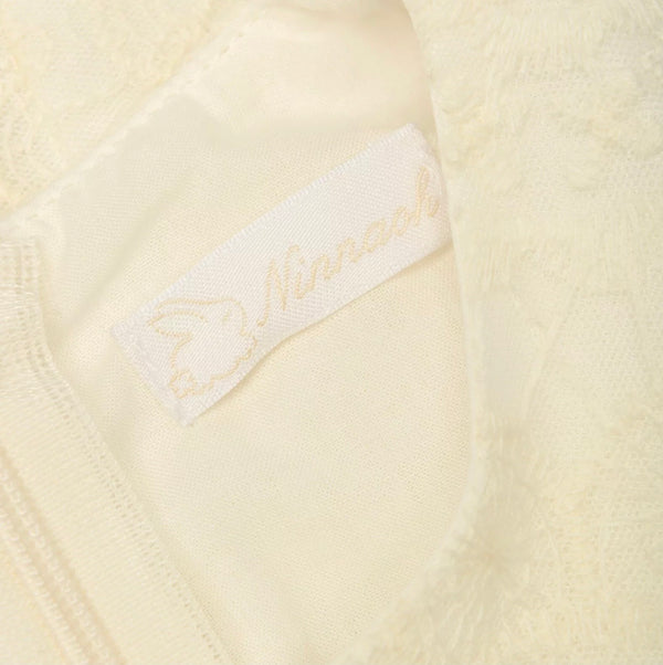 NINNAOH Baby Girl Luxury Tulle Embroidered Ivory Dress