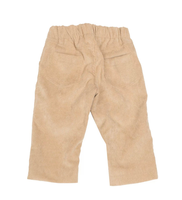 ALETTA Corduroy Beige Boys Trousers With Pockets