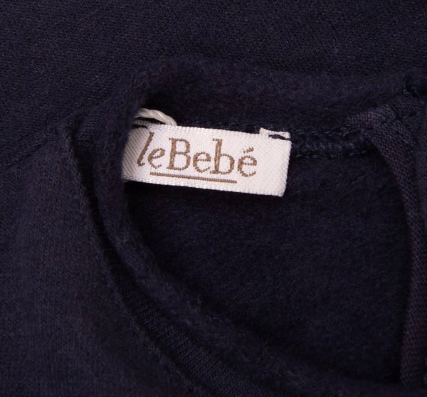 LE BEBE Baby Girl Shift Dress With Ruffle Trim And Bow With Logo