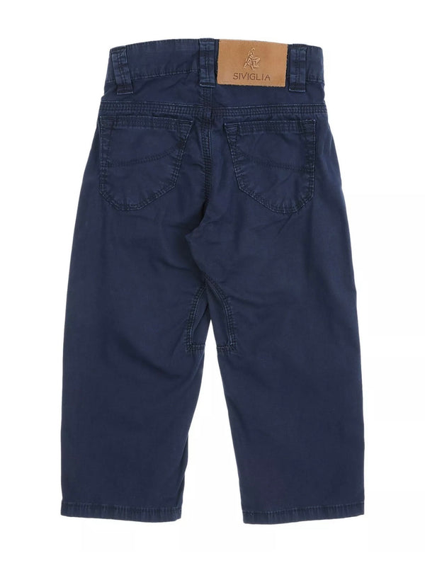 SIVIGLIA Boys Navy Blue Trousers With Patches & Logo