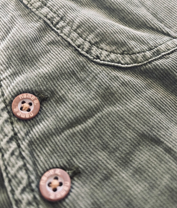 NAME IT Baby Green Corduroy Dungarees With front Pocket