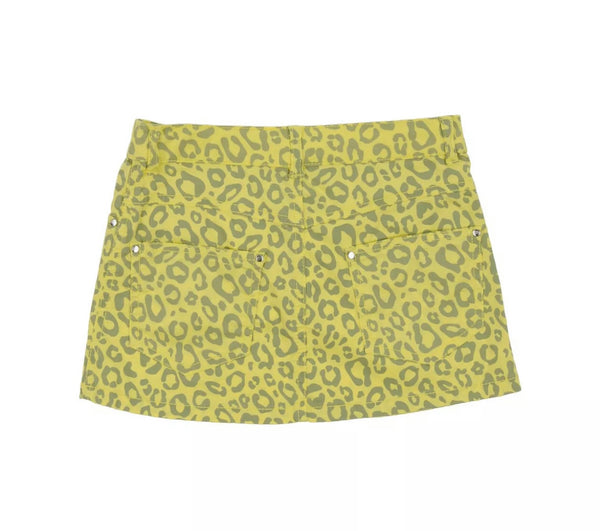 MY COLLECTION Girls Mustard Skirt With Leopard Print