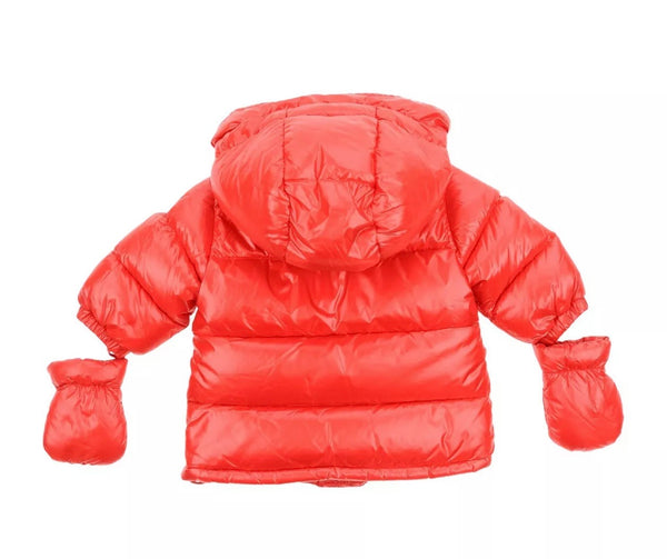 ADD Baby 100% Down Padded Jacket Hooded With Removable Mittens