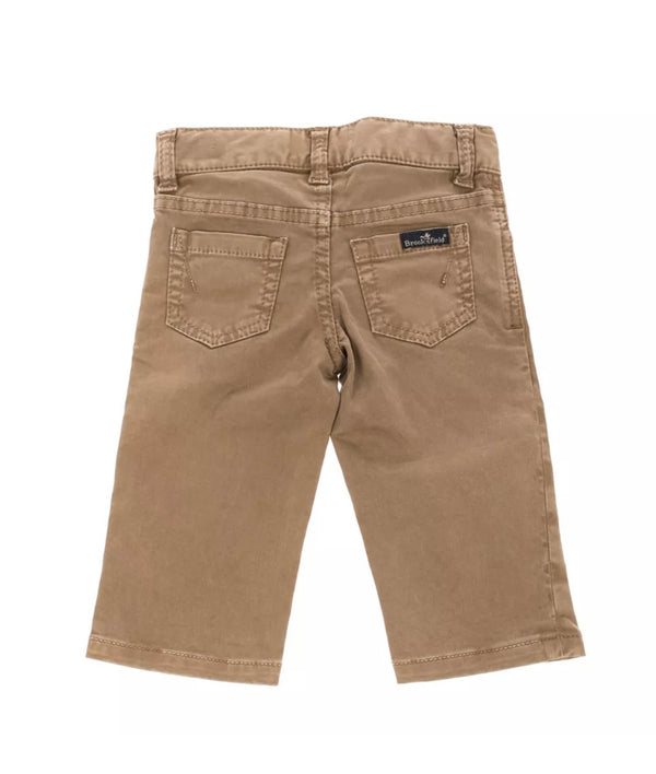 BROOKSFIELD Boys Brown Stretch Trousers With Logo