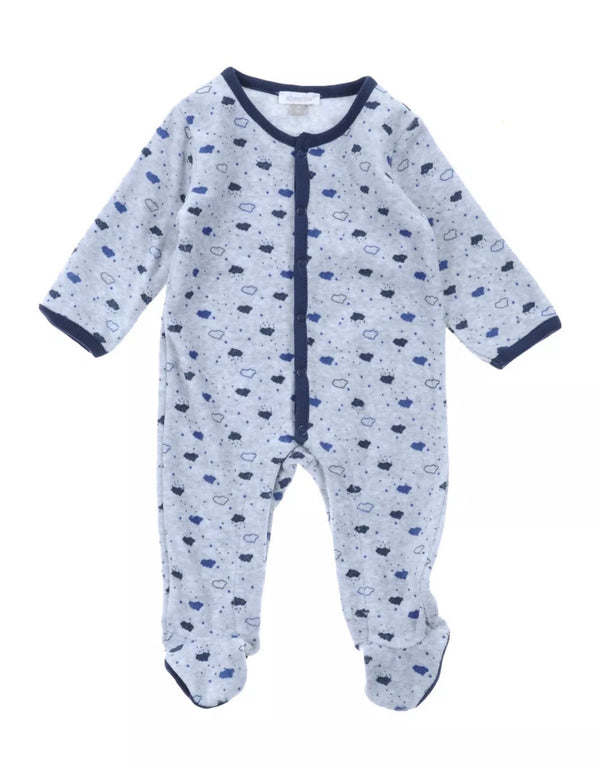 ABSORBA Baby Light Blue Babygrow With Clouds Pattern