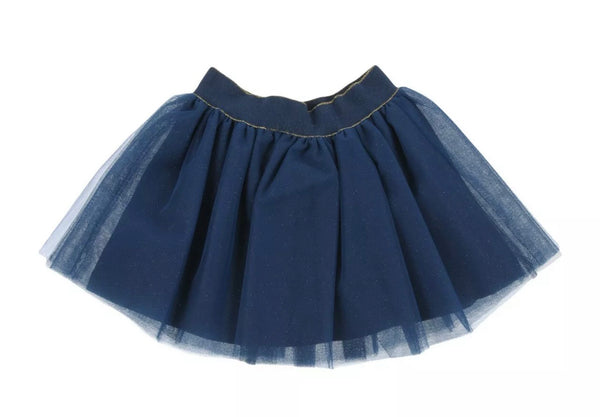 ALETTA Girls Glittery Tutu Skirt Navy Blue Made in Italy