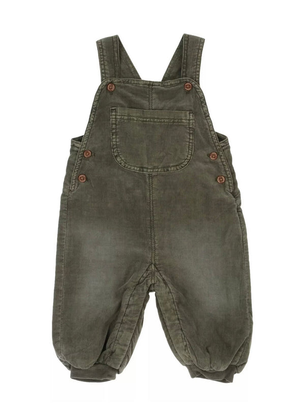 NAME IT Baby Green Corduroy Dungarees With front Pocket