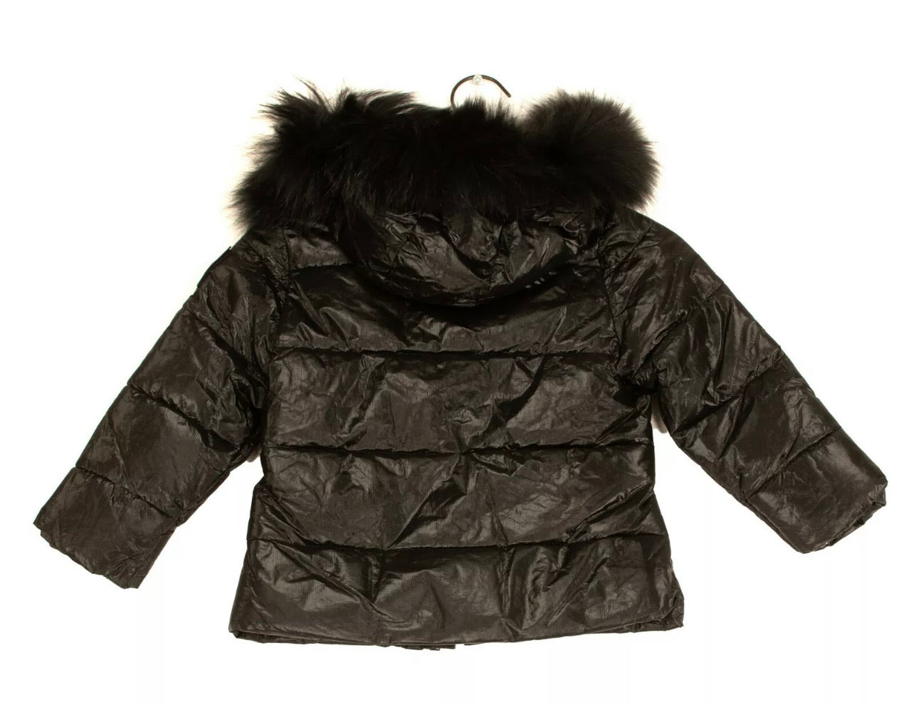 DIADORA Girls Black Hooded Padded Waterproof Jacket Petit MiMi