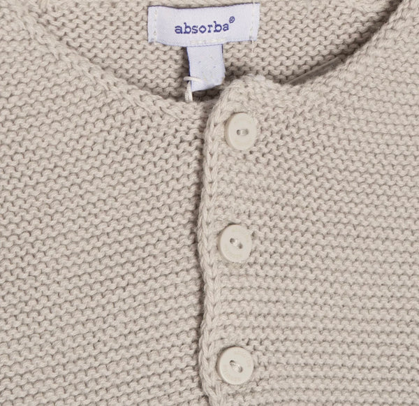 ABSORBA Grey Knitted Cardigan 100% Cotton With Button Closure