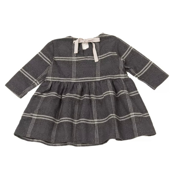 DOUUOD Baby Girl Blue Tartan Dress 100% Cotton