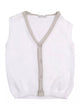 IL GUFO Baby Boys White Knitted Tank Top With Front Buttons
