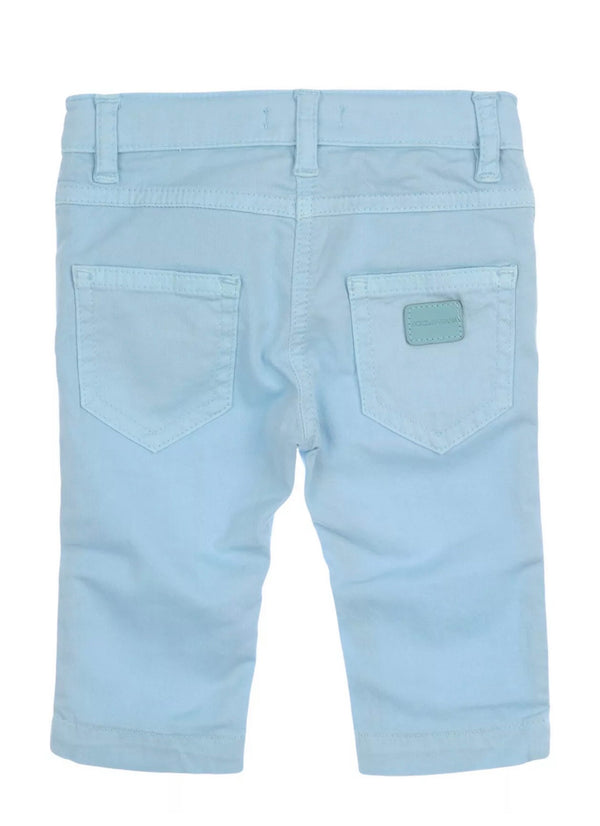 DOLCE & GABBANA Baby Light Blue Skinny Trousers With Logo