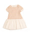 PETIT - BATEAU Girls Ivory & Gold Tulle Dress With Logo