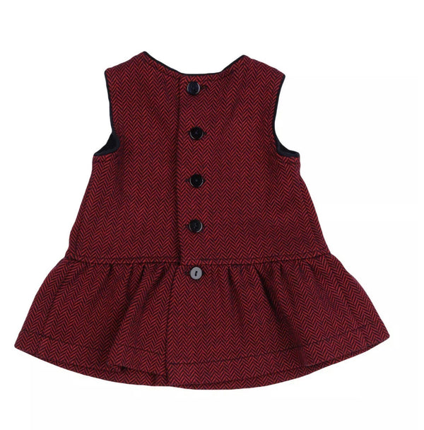 ALETTA Girls Red & Black Sarafan Dress Made in Italy