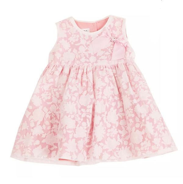 ALICE PI. Girls Light Pink Girls Floral Belted Dress With Bow