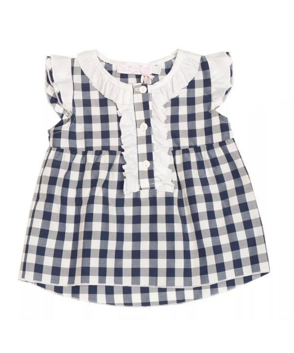 SPECIAL DAY Baby Shift Dress With Gingham Pattern & Ruffle Trim