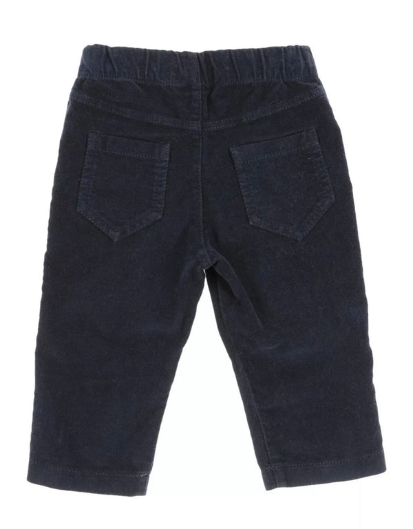 JUPPALA Boys Navy Blue Corduroy Trousers With Front Patches