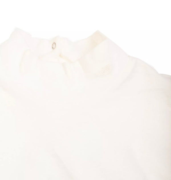 ARMANI Baby Ivory Polo Neck With Logo Long Sleeves